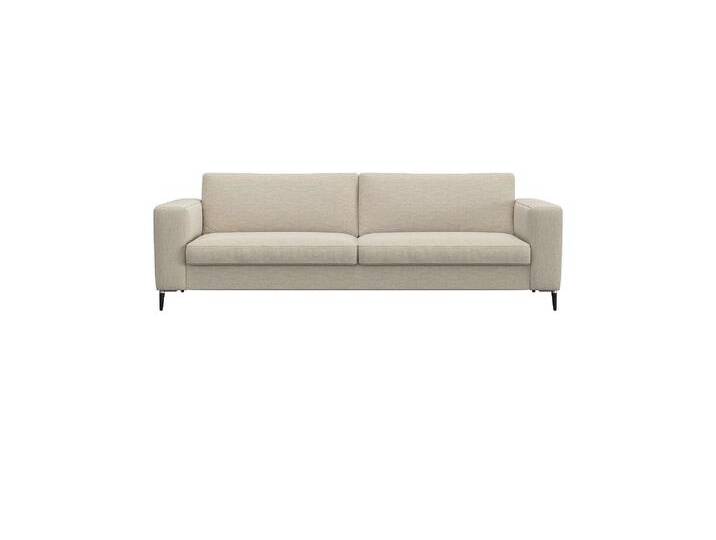 3-Sitzer FLEXLUX Fiore, super Sitzkomfort durch Kaltschaum im Sitz , weiß (sanftes weiß), B:229cm H:85cm T:92cm, 100% Polyester, Sofas, breite Armlehnen, Füße Alu+schwarz von BAUR
