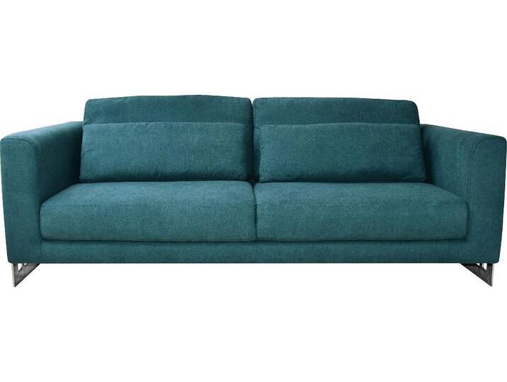 3-Sitzer LEONIQUE New York , blau (petrol), B:213cm H:84cm T:96cm, Sofas, Petrolblaues 3-Sitzer Sofa, Edelstahlgestell, 175x84x96, Sitzhöhe 44cm von BAUR