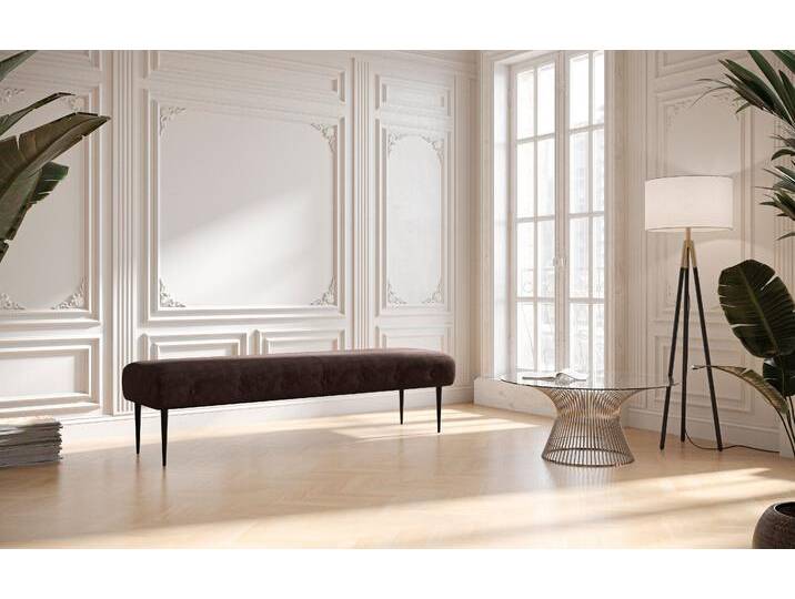 3-Sitzer PLACES OF STYLE Amber , braun (chocco), B:159cm H:52cm T:54cm, 100% Polyester, Sofas, mit Knopfheftung,in verschieden Stoffarten von BAUR