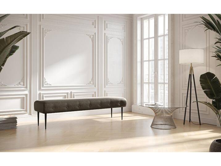 3-Sitzer PLACES OF STYLE Amber , grau (anthrazit), B:159cm H:52cm T:54cm, 100% Polyester, Sofas, mit Knopfheftung,in verschieden Stoffarten von BAUR