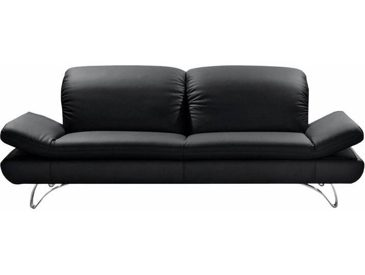 3-Sitzer PLACES OF STYLE San Angelo , schwarz, B:232cm H:96cm T:95cm, NaturLEDER- u00bbFredericau00ab (echtes Rindsleder), Luxus-Microfaser (100% Polyester), NaturLEDER-u00abUruguayu00ab (echtes Rindsleder), Sofas von BAUR