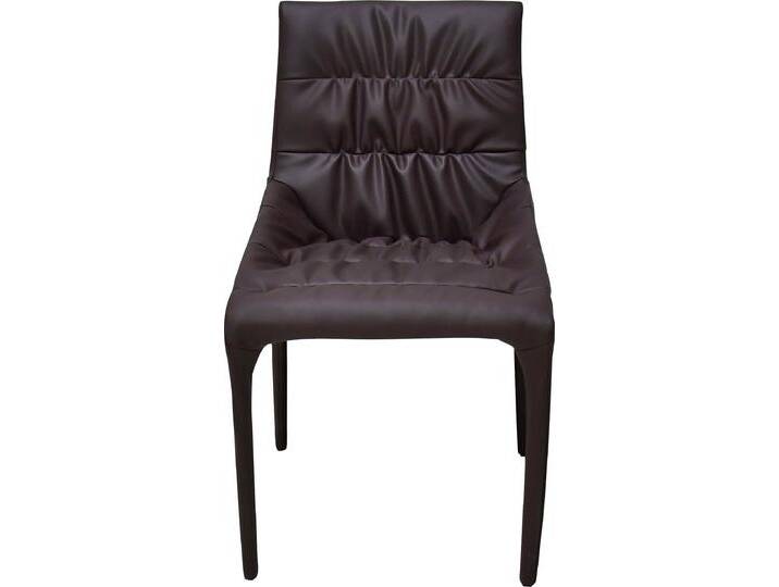 4-Fußstuhl LEONIQUE Dakota , braun (braun, braun), B:47cm H:84cm T:60cm, Stühle, Polsterstuhl, dunkelbraun, Kunstleder-Look, schwarze Beine, 47x60x84 von BAUR