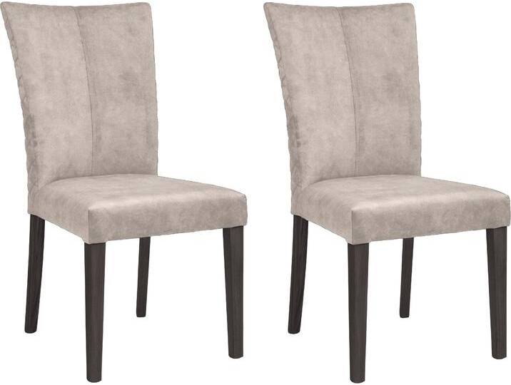 4-Fußstuhl LEONIQUE Vence , weiß (milky, wenge), B:46cm H:94,5cm T:59cm, Polyester, Stühle, mit Rautensteppung in der Rückenlehne, Beine aus massiver Buche von BAUR