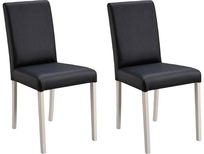 4-Fußstuhl MASSIVLINE & MORE Sylt , schwarz (lotos 7006 schwarz, buche mit holzwerkstoff weiß), B:43cm H:88cm T:56cm, Holzwerkstoff, Kunstleder, Stühle, Gestell aus Massivholz von BAUR