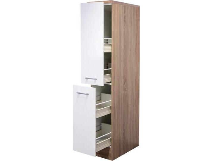 Apothekerschrank FLEX-WELL Samoa , weiß (weiß, sonoma eiche), B:30cm H:162cm T:57cm, Spanplatte, Schränke, (B x H x T) 30 x 161 x 60 cm, mit 4 Ablagen von BAUR