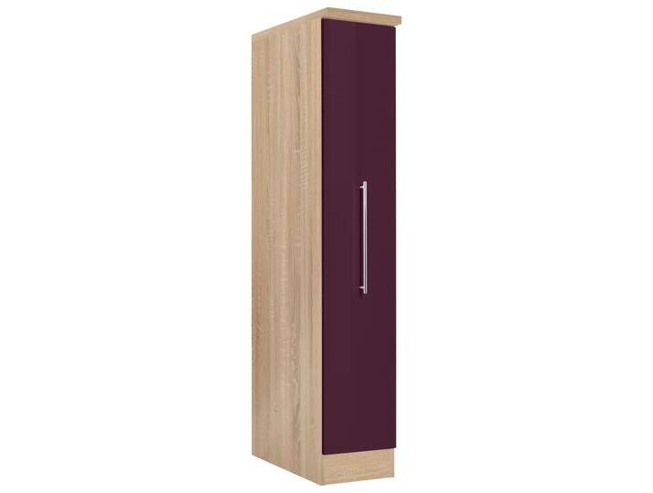 Apothekerschrank KOCHSTATION KS-Samos , lila (aubergine hochglanz, eiche sonoma), B:30cm H:165cm T:60cm, Schränke, mit 3 Ablagen von BAUR