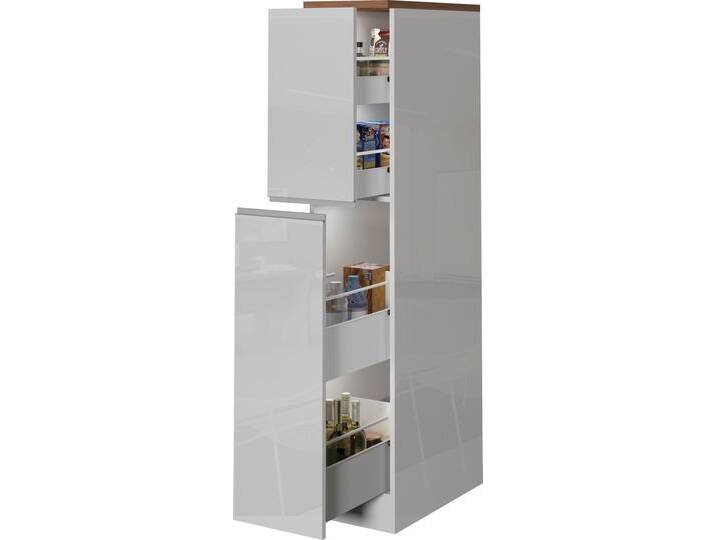 Apothekerschrank KOCHSTATION KS-Sole , weiß (weiß, weiß hochglanz, wotan eiche), B:30cm H:165cm T:60cm, Holzwerkstoff, Schränke, Breite 30 cm, 2 Auszüge, 4 Fächer von BAUR