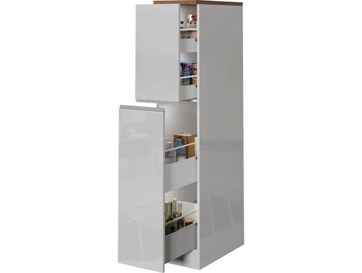 Apothekerschrank KOCHSTATION KS-Sole , weiß (weiß, weiß hochglanz, wotan eiche), B:30cm H:165cm T:60cm, Holzwerkstoff, Schränke, Breite 30 cm, 2 Auszüge, 4 Fächer von BAUR