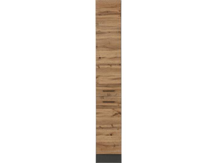 Apothekerschrank KOCHSTATION KS-Trier , braun (wotaneiche), B:30cm H:200cm T:60cm, MDF, Schränke, 30 cm breit, 200 cm hoch, mit 2 Auszügen und 5 Ablagen von BAUR