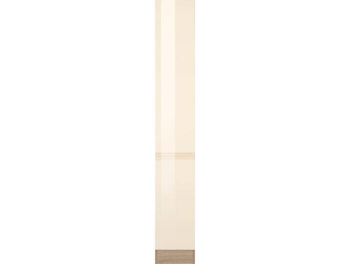 Apothekerschrank KOCHSTATION KS-Virginia , beige (creme hochglanz), B:30cm H:200cm T:60cm, Holzwerkstoff, Schränke, 200 cm hoch 30 cm breit, 2 Auszüge mit 5 Ablagen, griffloses Design von BAUR