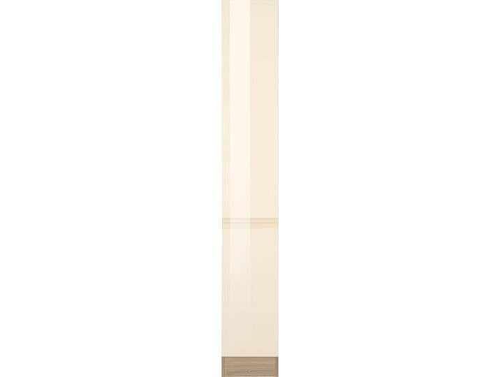 Apothekerschrank KOCHSTATION KS-Virginia , beige (creme hochglanz), B:30cm H:200cm T:60cm, Holzwerkstoff, Schränke, 200 cm hoch 30 cm breit, 2 Auszüge mit 5 Ablagen, griffloses Design von BAUR