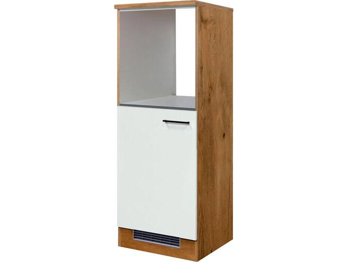 Backofen/Kühlumbauschrank FLEX-WELL Vintea , beige (magnolia matt, lancelot oak), B:60cm H:169cm T:60cm, Holzwerkstoff, Schränke, Backofenumbauschrank, (B x H x T) 60 x 168,5 x 60 cm, mit Metallgriffen von BAUR