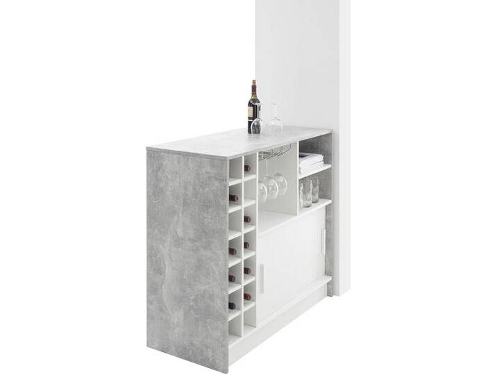 Bartisch STOLKOM Planter , grau (beton, weiß, beton), H:100cm, Tische, Beton Dekor, Tisch mit Flaschenregal von BAUR