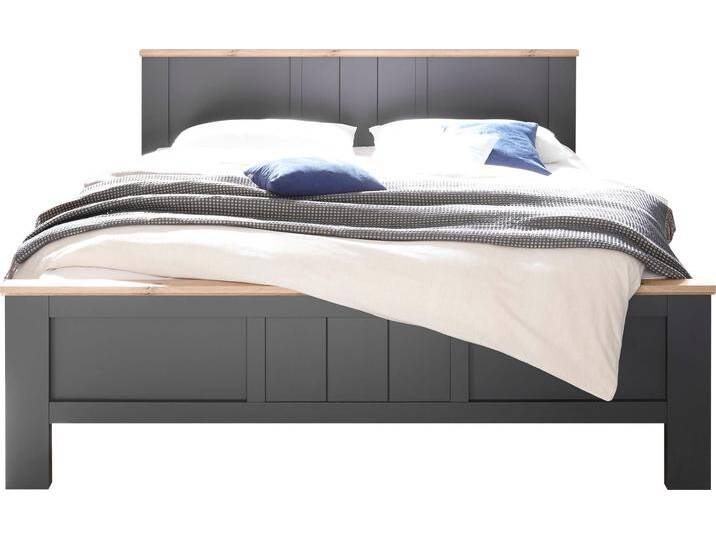 Bettgestell SCHLAFKONTOR Elastir , grau (graphit, abgesetztartisan eiche), B:193cm H:101cm L:210cm, Betten, im Landhausstil von BAUR