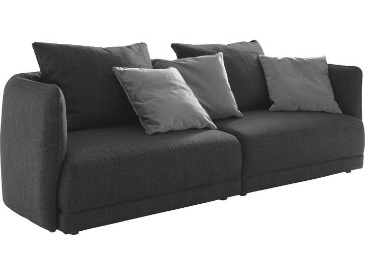 Big-Sofa DESIGNWERK New York, anmutendes Designsofa , schwarz (charcoal), B:253cm T:100cm, 100% Polyester, Sofas, mit schmaler Arm- & Rückenlehne von BAUR