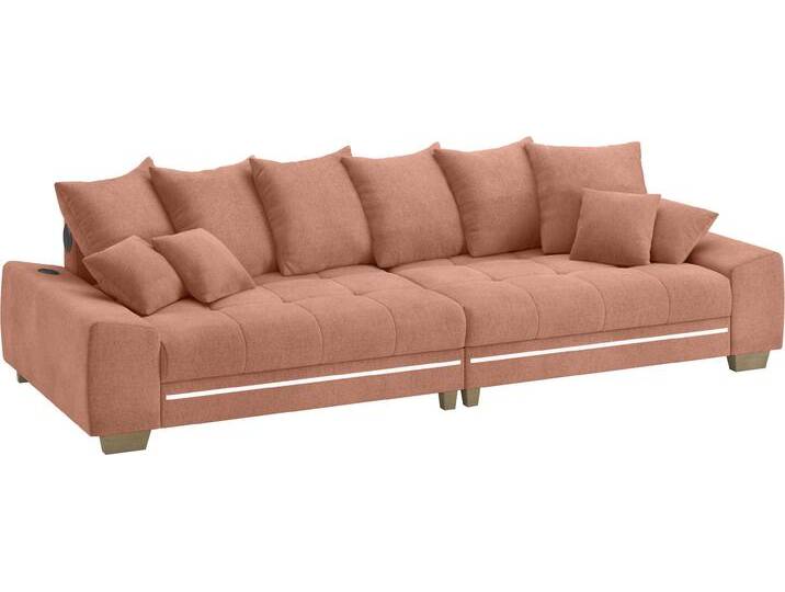 Big-Sofa MR. COUCH Nikita II , braun (novaclean avanti 9 ginger), B:300cm H:88cm T:118cm, Novaclean Avanti (100% Polyester), Sofas, mit RGB-LED, Bluetooth-Soundsystem, Kaltschaum von BAUR