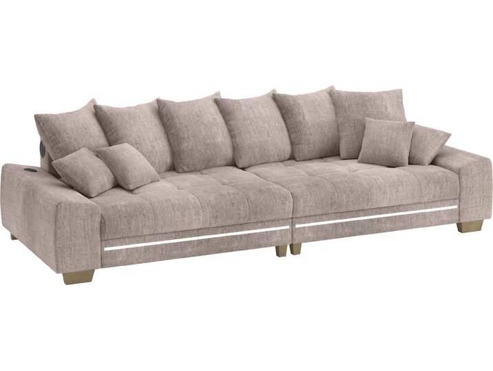 Big-Sofa MR. COUCH Nikita II , grau (dolce 4 taupe), B:300cm H:88cm T:118cm, Dolce (100% Polyester), Sofas, mit RGB-LED, Bluetooth-Soundsystem, Kaltschaum von BAUR