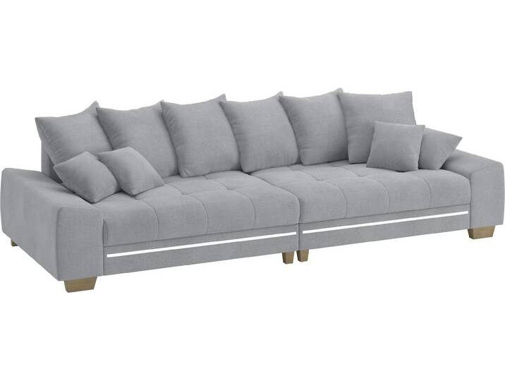 Big-Sofa MR. COUCH Nikita II , grau (memphis 45 grau), B:300cm H:88cm T:118cm, Memphis (Grundgewebe - 100% Polyester; Nutzschicht- 90% Polyester / 10% Polyamide), Sofas, mit RGB-LED Beleuchtung, wahlweise mit Kaltschaum von BAUR