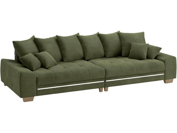 Big-Sofa MR. COUCH Nikita II , grün (memphis 12 grün), B:300cm H:88cm T:118cm, Memphis (Grundgewebe - 100% Polyester; Nutzschicht- 90% Polyester / 10% Polyamide), Sofas, RGB-LED, Bluetooth-Soundsystem, wahlweise mit Kaltschaum von BAUR
