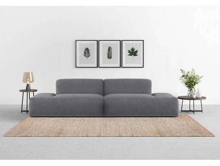 Big-Sofa TRENDMANUFAKTUR Braga, toller Sitzkomfort, Designsofa , grau (dunkelgrau), B:300cm H:72cm T:107cm, 92% Polyester, 8% Nylon, Sofas, in moderner Optik, mit hochwertigem Kaltschaum von BAUR