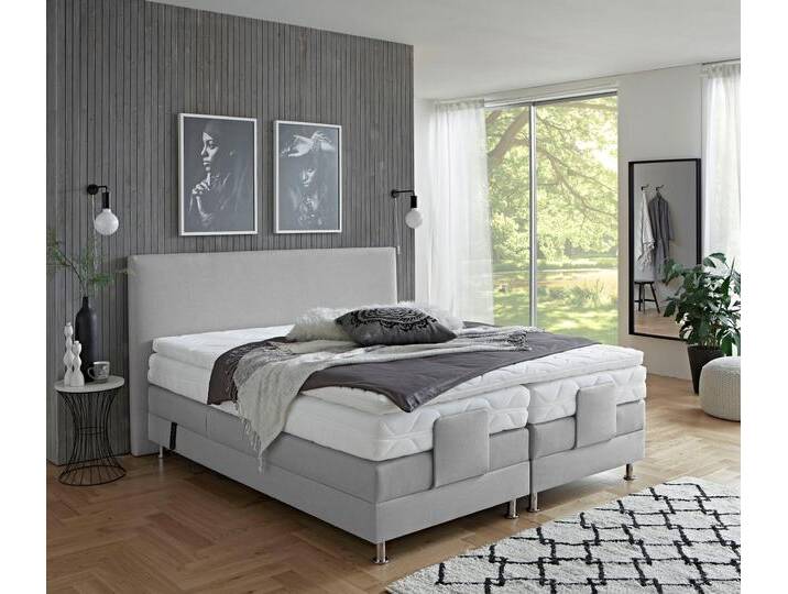 Boxbett Lissabon wahlweise in den Breiten 160x200cm, 180x200cm & 200x200cm , grau (hellgrau), B:175cm L:210cm, WESTFALIA SCHLAFKOMFORT, Komplettbetten von BAUR