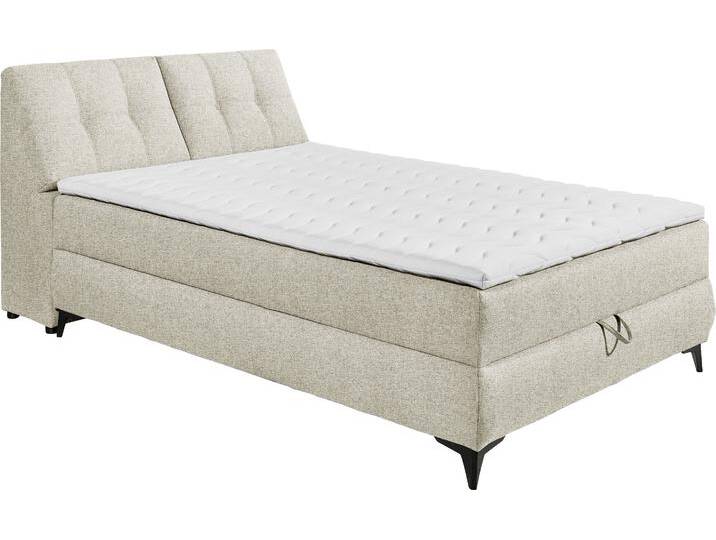 Boxbett ED EXCITING DESIGN Atlantis , beige (creme), B:145cm L:240cm, 100% Polyester, Komplettbetten, mit Bettkasten und Stauraum im Kopfteil von BAUR