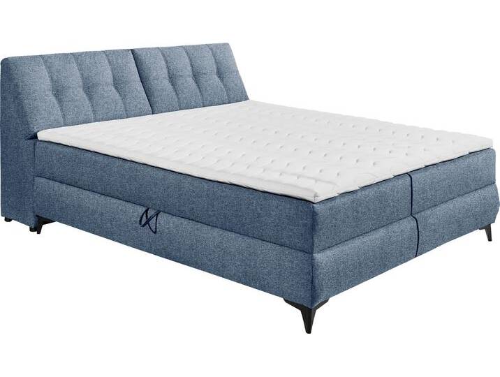 Boxbett ED EXCITING DESIGN Atlantis , blau, B:165cm L:240cm, 100% Polyester, Komplettbetten, mit Bettkasten und Stauraum im Kopfteil von BAUR