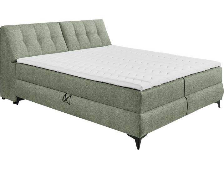 Boxbett ED EXCITING DESIGN Atlantis , grün (oliv), B:165cm L:240cm, 100% Polyester, Komplettbetten, mit Bettkasten und Stauraum im Kopfteil von BAUR