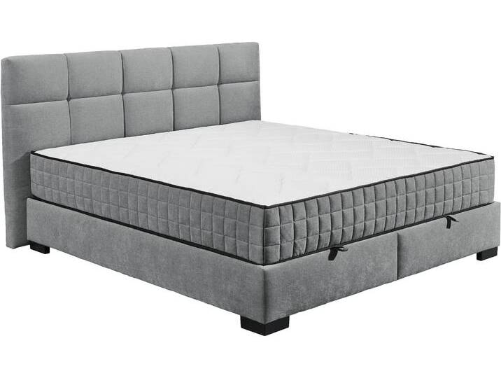 Boxbett ED EXCITING DESIGN Nagol , grau (anthrazit), B:185cm L:214cm, 100% Polyester, Komplettbetten, mit Bettkasten, mit Wendematratze, erhältlich in verschiedenen Breiten von BAUR
