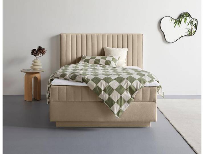 Boxbett HOMSY BY ANA JOHNSON Moonio inkl. Bettkasten , beige, B:167cm L:214cm, Komplettbetten, erhältlich in verschiedenen Breiten und Härtegraden von BAUR