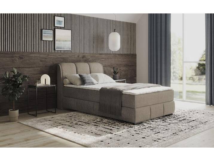 Boxbett MR. COUCH Bethany mit Bettkasten, inkl. Matratze , grau (dolce 4 taupe), B:136cm L:223cm, Komplettbetten, Topper und Zierkissen, in verschiedenen Härtegraden verfügbar von BAUR