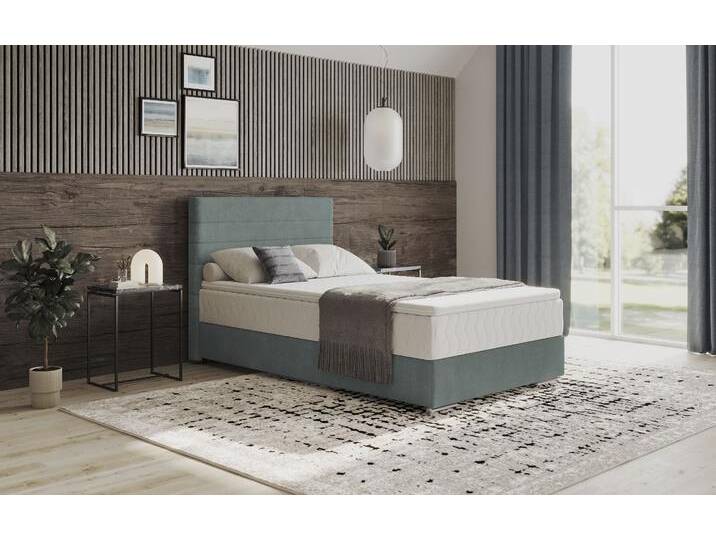 Boxbett MR. COUCH Stratus 2 , blau (aqua clean pascha 316 aqua), B:127cm L:211cm, 64% Polyester / 36% Baumwolle, Komplettbetten, Boxspringbett, inkl. Bettkasten und Matratze von BAUR