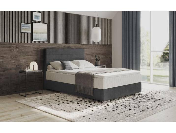 Boxbett MR. COUCH Stratus 2 , grau (aqua clean pascha 214 anthrazit), B:147cm L:211cm, 92% Polyester / 8% Nylon, Komplettbetten, Boxspringbett, inkl. Bettkasten und Matratze von BAUR