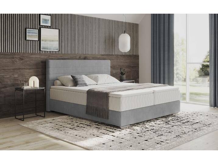 Boxbett MR. COUCH Stratus 2 , grau (savona 13 melange), B:187cm L:211cm, 100% Polyester, Komplettbetten, Boxspringbett, inkl. Bettkasten und Matratze von BAUR