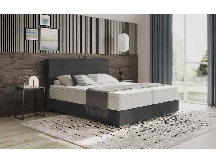 Boxbett MR. COUCH Stratus 2 , schwarz (savona 21 schwarz), B:187cm L:211cm, 100% Polyester, Komplettbetten, Boxspringbett, inkl. Bettkasten und Matratze von BAUR