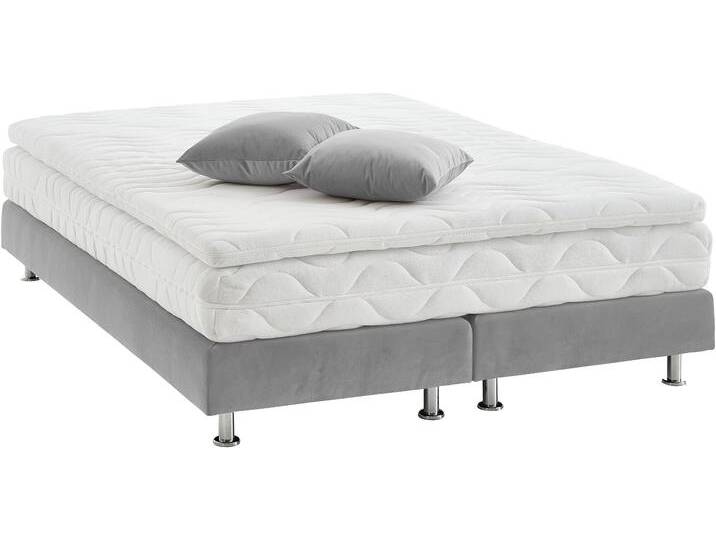 Boxbett Nagoya , grau, B:140cm L:202cm, WESTFALIA SCHLAFKOMFORT, Komplettbetten, wählbar mit und ohne Topper, in H2, H3 und H4 erhältlich von BAUR