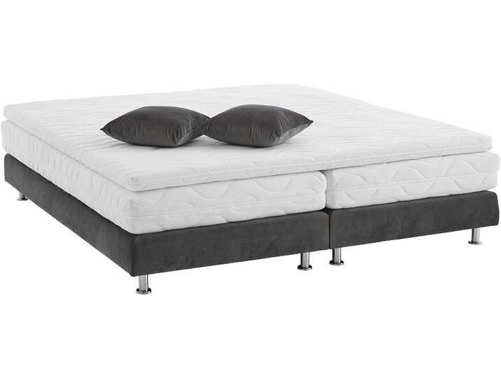 Boxbett Nagoya , grau (anthrazit), B:180cm L:202cm, WESTFALIA SCHLAFKOMFORT, Komplettbetten, wählbar mit und ohne Topper, in H2, H3 und H4 erhältlich von BAUR
