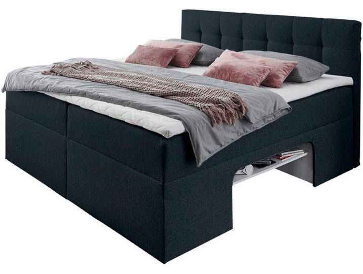 Boxbett PLACES OF STYLE, grau (dunkelgrau), B:182cm L:210cm, Komplettbetten, Nische im Bettkasten für zusätzlichen Stauraum von BAUR