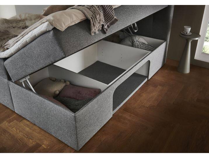 Boxbett PLACES OF STYLE Carolin , rot (bordeaux meliert), B:142cm L:210cm, Komplettbetten, mit Nische inkl. gepolsterter Unterlage für Haustiere von BAUR