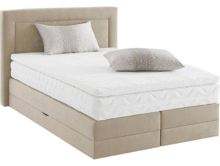 Boxspringbett, beige, B:155cm L:210cm, WESTFALIA SCHLAFKOMFORT, Komplettbetten, Boxspringbett, wahlweise mit Bettkasten und Topper von BAUR