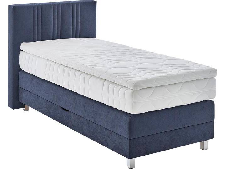 Boxspringbett, blau (navy), B:105cm L:210cm, Bezug: 100% Polyester, Polsterung: 100% Polyester, WESTFALIA SCHLAFKOMFORT, Komplettbetten, Boxspringbett, wahlweise mit Bettkasten und Topper von BAUR
