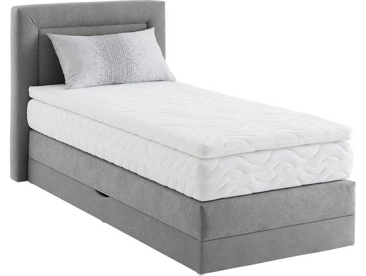 Boxspringbett, grau, B:105cm L:210cm, WESTFALIA SCHLAFKOMFORT, Komplettbetten, Boxspringbett, wahlweise mit Bettkasten und Topper Boxspringbett, grau, B:105cm L:210cm, WESTFALIA SCHLAFKOMFORT, Komplettbetten, Boxspringbett, wahlweise mit Bettkasten und Topper von BAUR