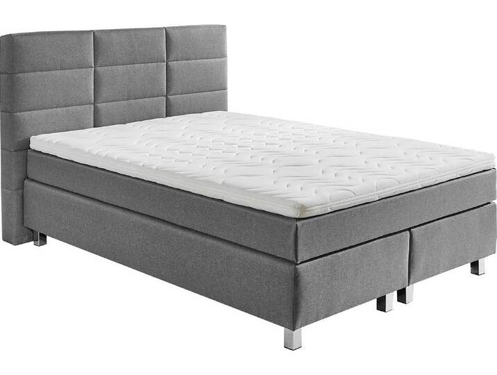 Boxspringbett, grau, B:155cm L:210cm, Bezug: 100% Polyester, Polsterung: 100% Polyester, WESTFALIA SCHLAFKOMFORT, Komplettbetten, Boxspringbett, wahlweise mit Kaltschaum-Topper Boxspringbett, grau, B:155cm L:210cm, Bezug: 100% Polyester, Polsterung: 100% Polyester, WESTFALIA SCHLAFKOMFORT, Komplettbetten, Boxspringbett, wahlweise mit Kaltschaum-Topper von BAUR