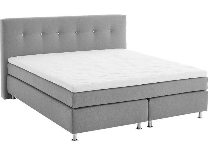Boxspringbett, grau, B:175cm L:210cm, Bezug Bett: Feinstruktur 100% Polyester, Bezug Bonnell-Federkernmatratze: 100% Polyester, Bezug Kaltschaummatratze: 100% Polyester, Bezug Tonnentaschenfederkernmatratze: 80% Baumwolle, 20%Polyester, Topper: Komfortschaum mit Bezug 100% Polyester, WESTFALIA SCHLAFKOMFORT, Komplettbetten, Boxspringbett, mit Topper Boxspringbett, grau, B:175cm L:210cm, Bezug Bett: Feinstruktur 100% Polyester, Bezug Bonnell-Federkernmatratze: 100% Polyester, Bezug Kaltschaummatratze: 100% Polyester, Bezug Tonnentaschenfederkernmatratze: 80% Baumwolle, 20%Polyester, Topper: Komfortschaum mit Bezug 100% Polyester, WESTFALIA SCHLAFKOMFORT, Komplettbetten, Boxspringbett, mit Topper von BAUR