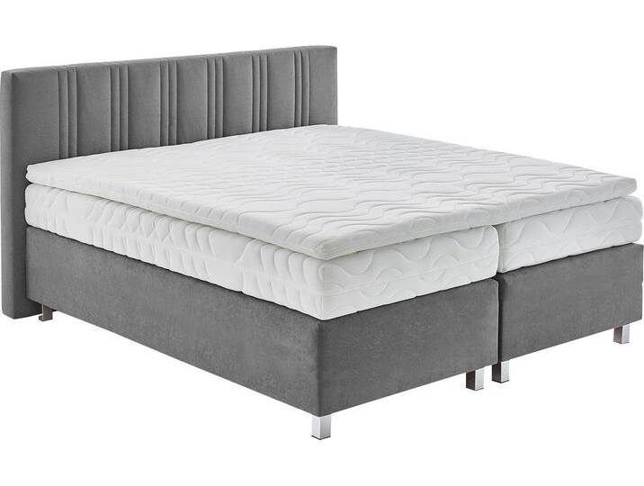 Boxspringbett, grau, B:195cm L:210cm, Bezug: 100% Polyester, Polsterung: 100% Polyester, WESTFALIA SCHLAFKOMFORT, Komplettbetten, Boxspringbett, wahlweise mit Bettkasten und Topper von BAUR
