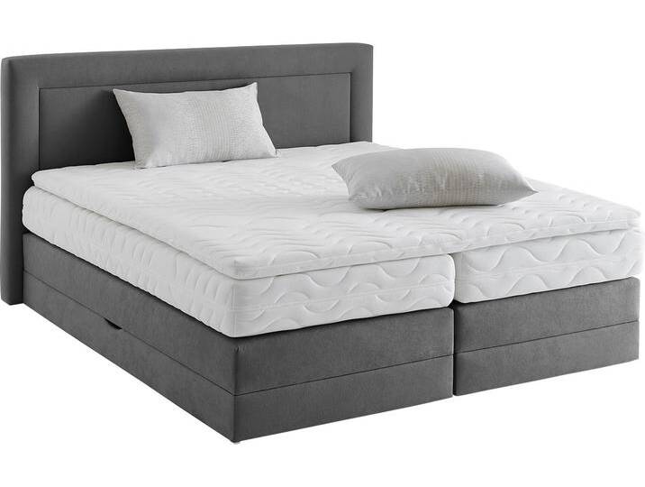 Boxspringbett, grau (anthrazit), B:195cm L:210cm, WESTFALIA SCHLAFKOMFORT, Komplettbetten, Boxspringbett, wahlweise mit Bettkasten und Topper von BAUR