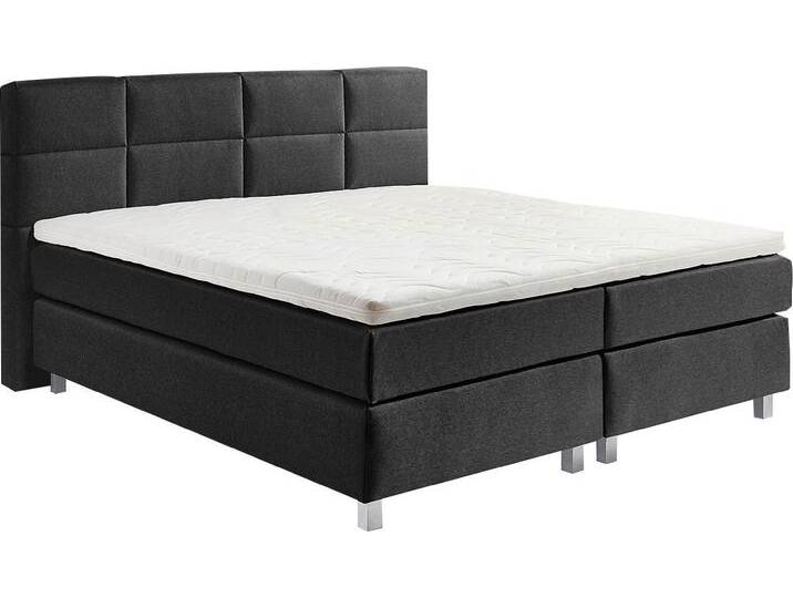 Boxspringbett, grau (charcoal), B:195cm L:210cm, Bezug: 100% Polyester, Polsterung: 100% Polyester, WESTFALIA SCHLAFKOMFORT, Komplettbetten, Boxspringbett, wahlweise mit Kaltschaum-Topper von BAUR