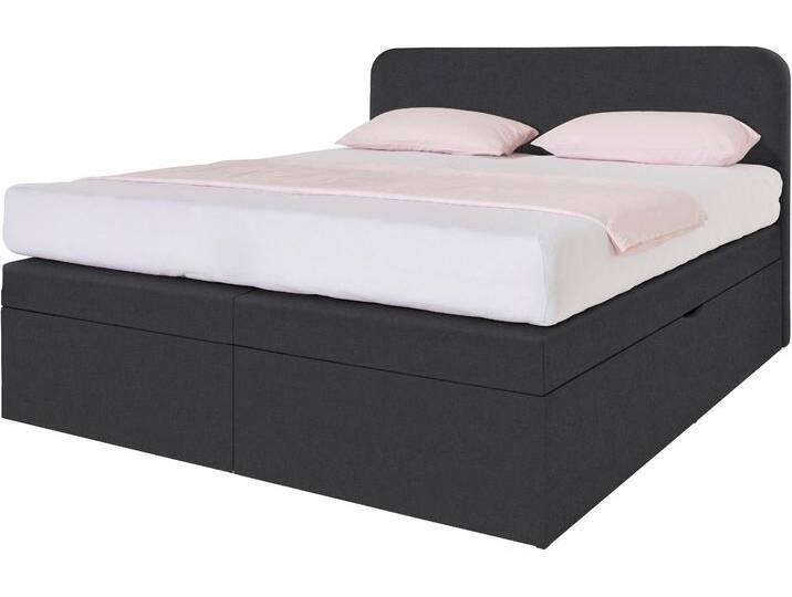 Boxspringbett, schwarz, B:145cm L:212cm, Box und Kopfteil: Microvelours (100% Polyester) oder Kunstleder (Polyurethan), Bezug der Obermatratze: 100% Polyester, WESTFALIA SCHLAFKOMFORT, Komplettbetten, Boxspringbett, wahlweise mit Bettkasten von BAUR