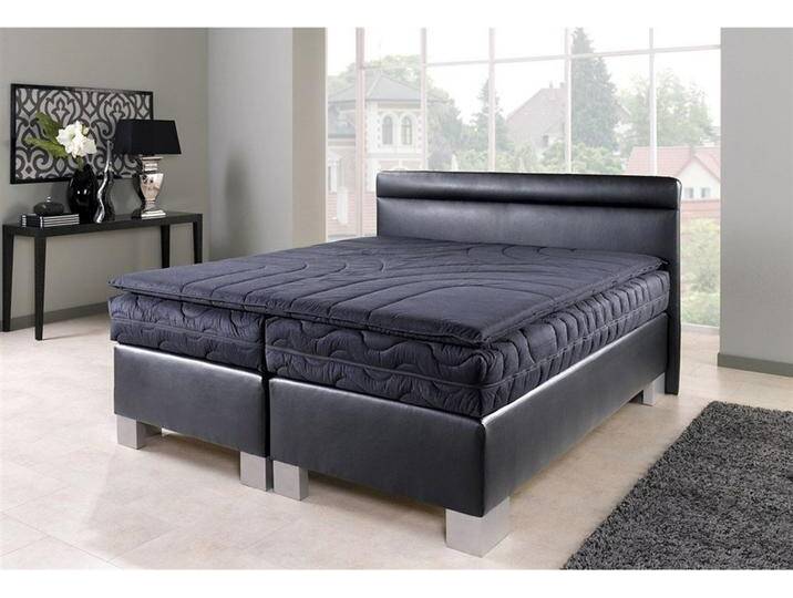 Boxspringbett, schwarz, Liegefläche B/L: 140cm x 200cm, kein Härtegrad, Taschen-Federkernmatratze, Bezug der Obermatratze: 100% Polyester, Polyesterwatte aus 100% Polyester und Vlies aus 100% Polyester., WESTFALIA SCHLAFKOMFORT, Komplettbetten, Boxspringbett Boxspringbett, schwarz, Liegefläche B/L: 140cm x 200cm, kein Härtegrad, Taschen-Federkernmatratze, Bezug der Obermatratze: 100% Polyester, Polyesterwatte aus 100% Polyester und Vlies aus 100% Polyester., WESTFALIA SCHLAFKOMFORT, Komplettbetten, Boxspringbett von BAUR