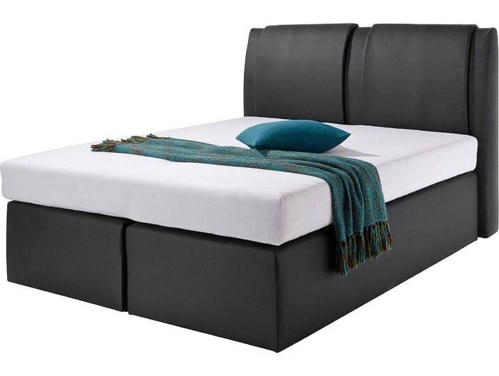 Boxspringbett, schwarz, Liegefläche B/L: 180cm x 200cm, H2, 5-Zonen-Tonnentaschen-Federkernmatratze, Bonnell- Federkernmatratze: Bezug obere Matratze: 80% Baumwolle, 20% Polyester, 7-Zonen-Kaltschaummatratze: Bezug obere Matratze: 80% Baumwolle, 20% Polyester, 5-Zonen-Tonnen-Taschenfederkernmatratze: Bezug obere Matratze: 100% Polyester., WESTFALIA SCHLAFKOMFORT, Komplettbetten, Boxspringbett von BAUR